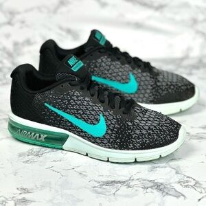 Nike Air Max Black and Teal Sneakers